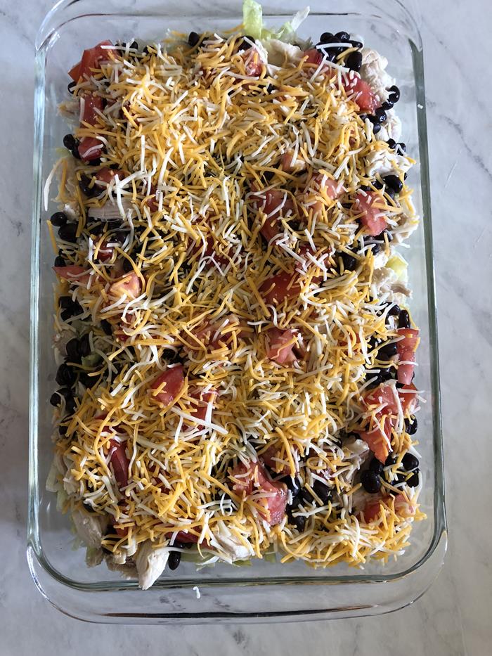 Layered Chicken Taco Salad