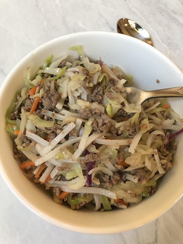 Egg Roll In a Bowl with Noodles 