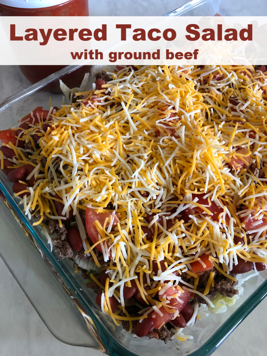 Layered Taco Salad with Ground Beef