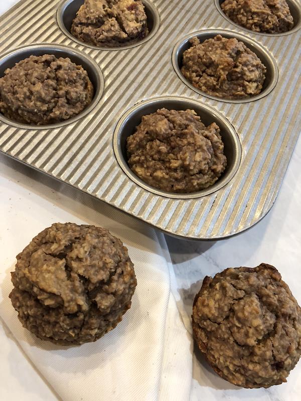 Peanut Butter and Jelly Baked Oatmeal Muffins