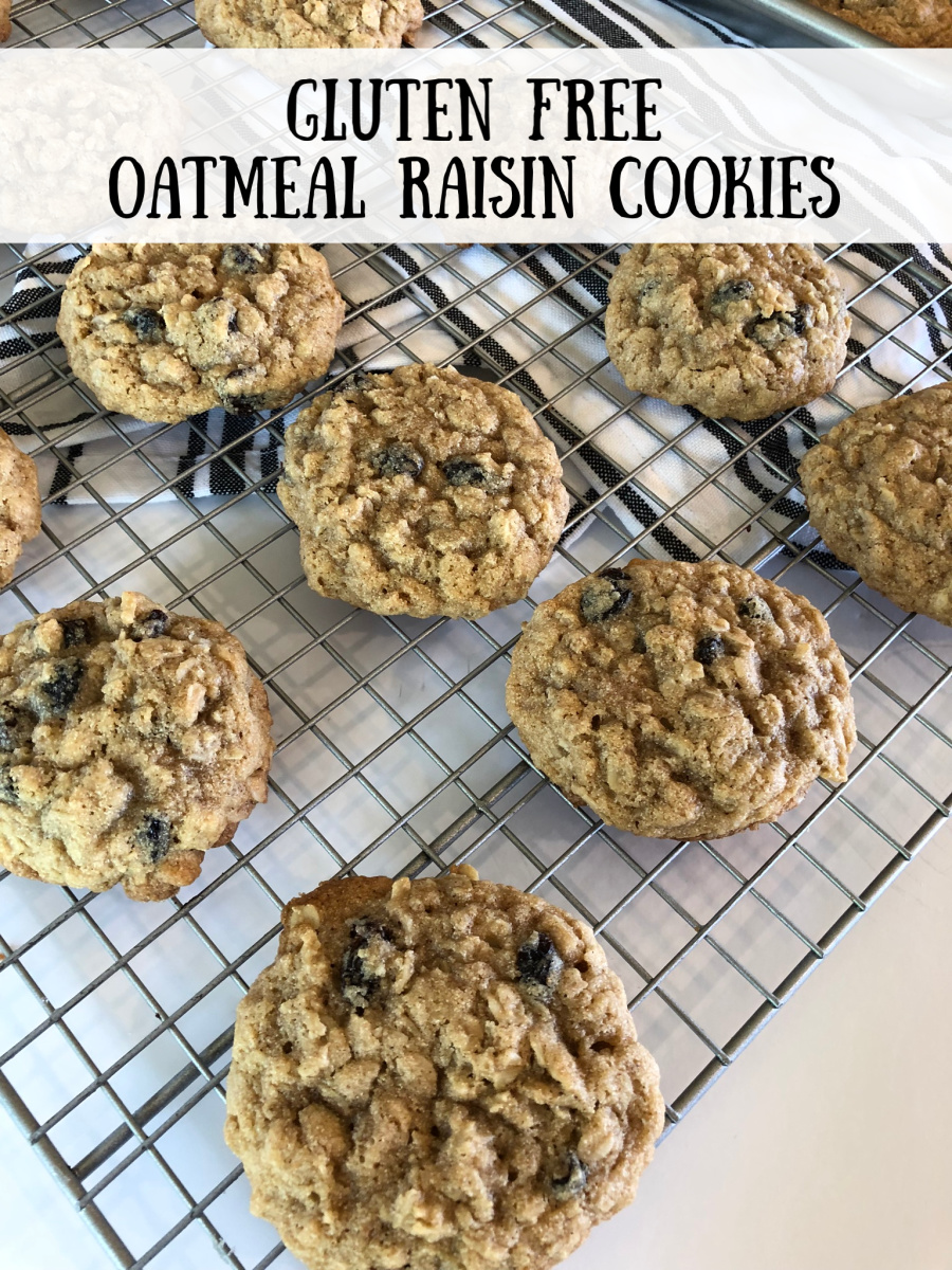 Chewy Gluten Free Oatmeal Raisin Cookies