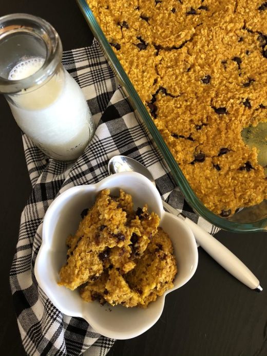 Pumpkin Chocolate Chip Baked Oatmeal