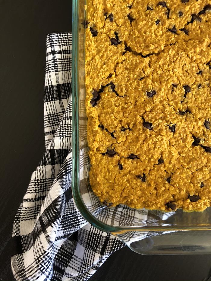 Pumpkin Chocolate Chip Baked Oatmeal Recipe