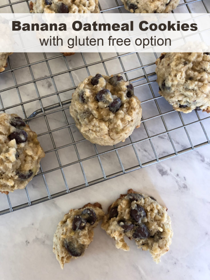 Banana Oatmeal Cookies with gluten free option