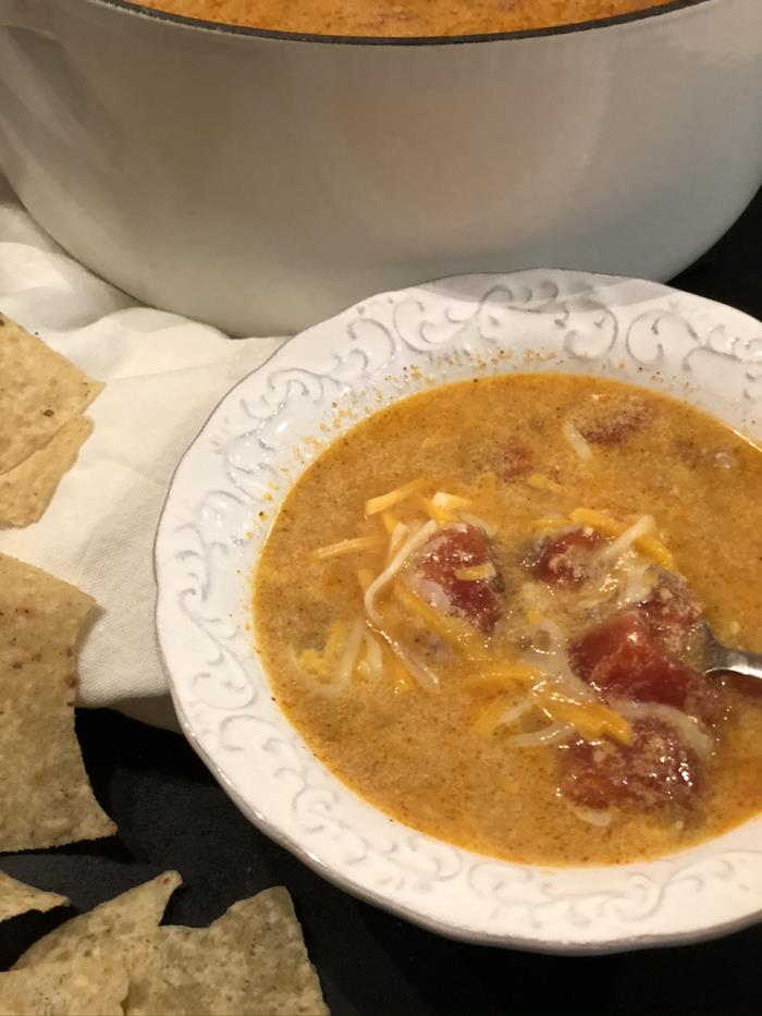 Cheesy Beef Enchilada Soup