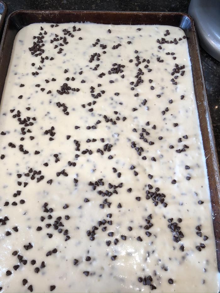 Chocolate Chip Sheet Pan Pancakes Batter