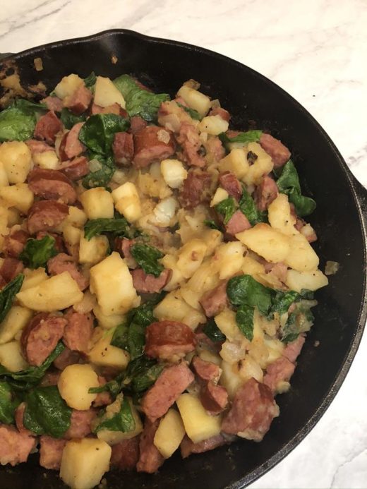 Potato Kielbasa Spinach Recipe