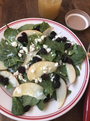 Apple Spinach Salad with Honey Mustard Dressing