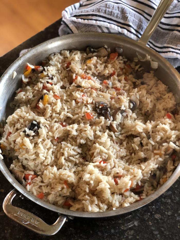 Buttered Rice with Peppers, Onions, and Mushrooms