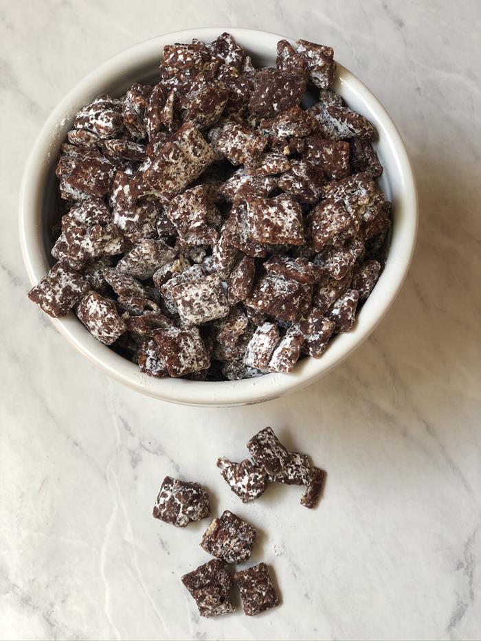 Chocolate Raspberry Chex Mix-