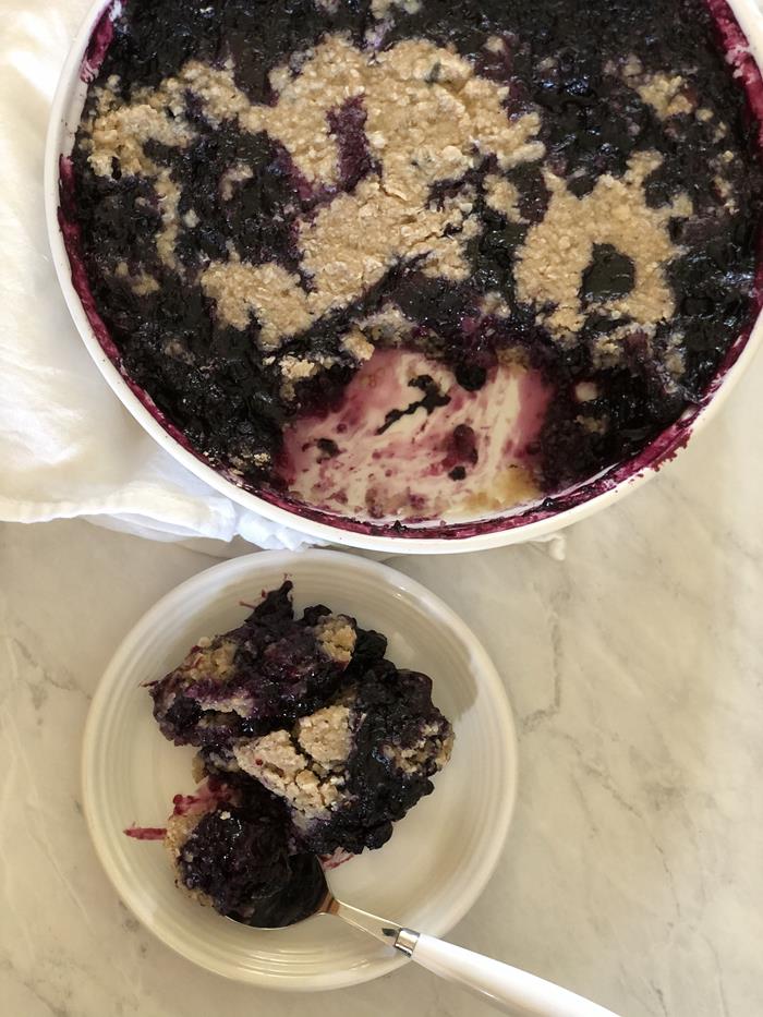 Microwave Blueberry Cobbler-