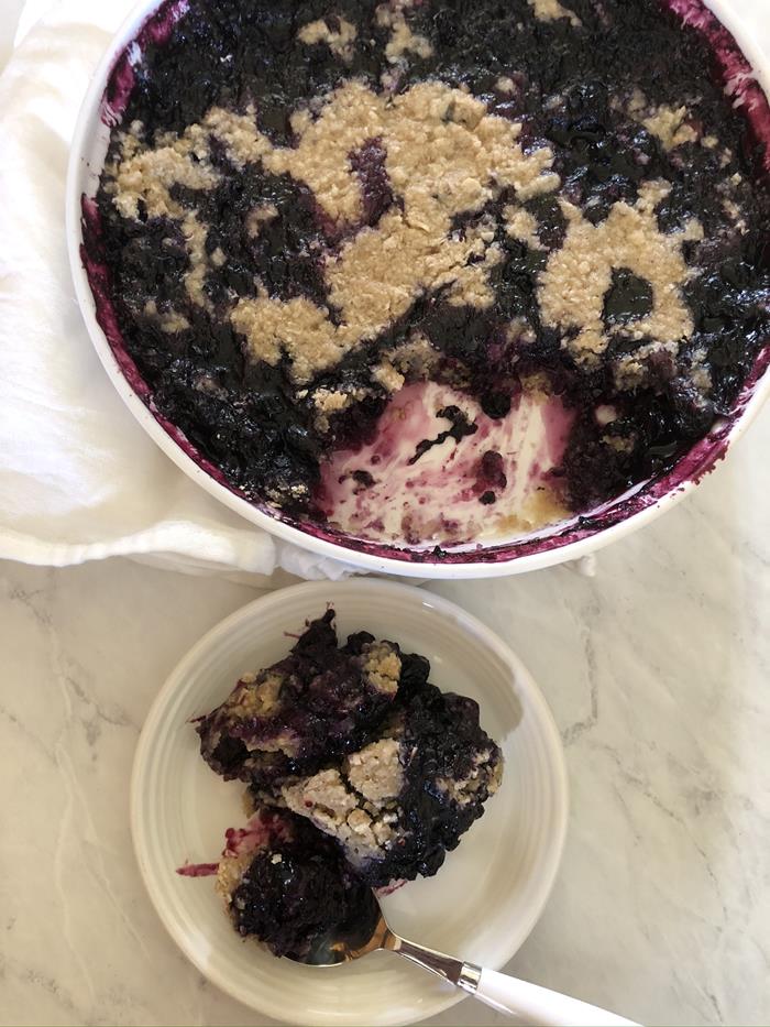 Microwave Blueberry Cobbler