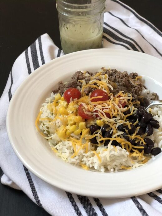 Burrito Bowl with Cilantro Lime Dressing