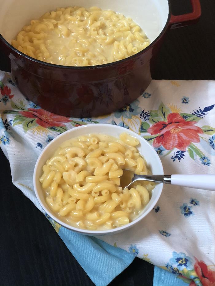 Stovetop Macaroni and Cheese in a bowl