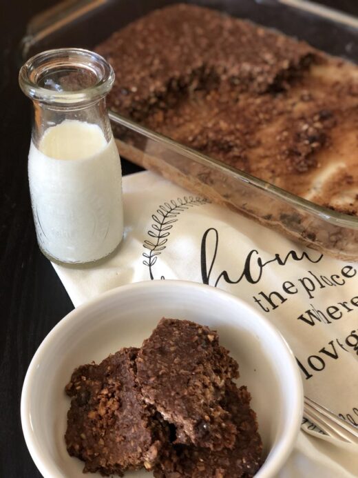 Double Chocolate Baked Oatmeal with milk