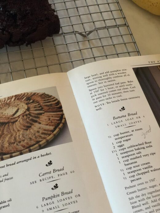 Martha Stewart's Sour Cream Banana Bread Chocolate and cookbook