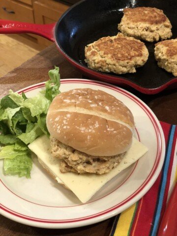 Salmon Burger on plate