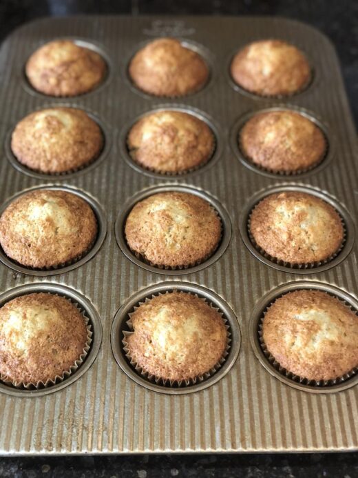 Gluten Free Banana Muffins in muffin pan