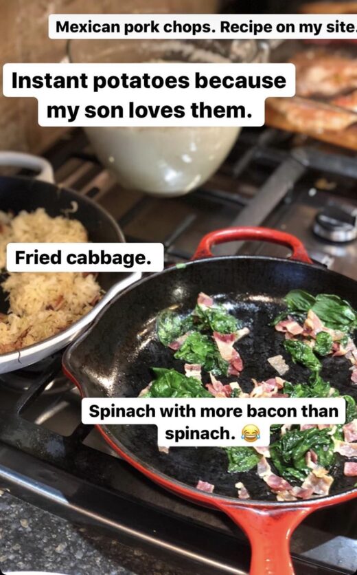 Fried Spinach With Bacon