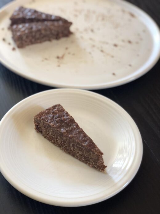 No Bake Cookie Cake on a plate