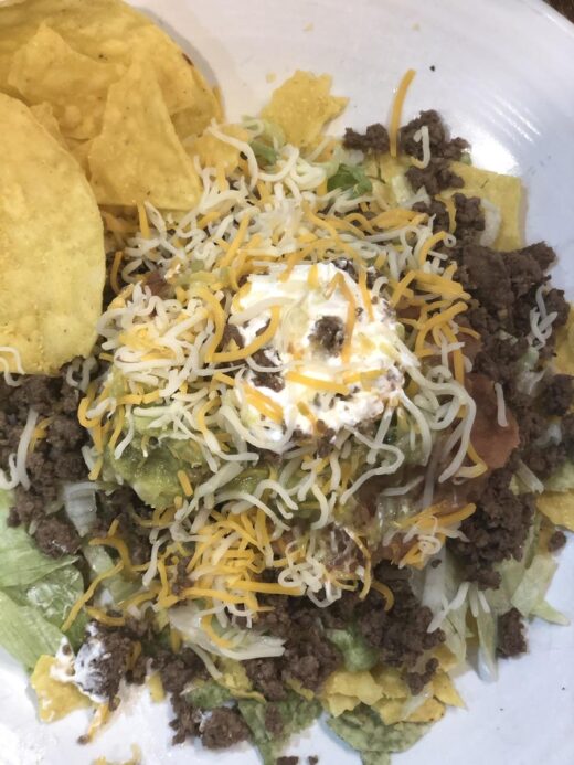 Taco Salad with chips 