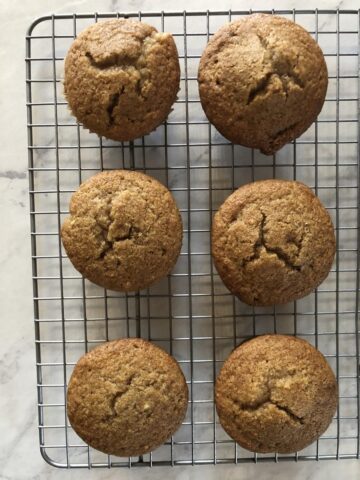 apple sauce muffins on cooling rack