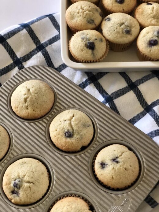 Martha Stewart's Blueberry Muffins in pan