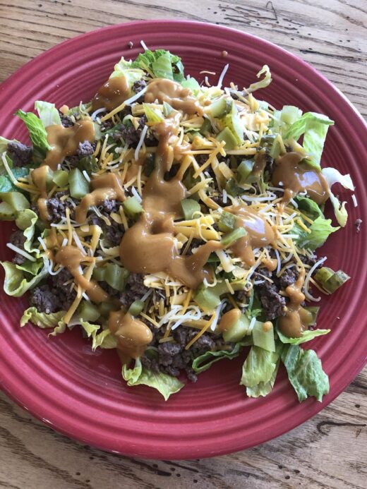What's For Dinner Tonight Cheeseburger Salad