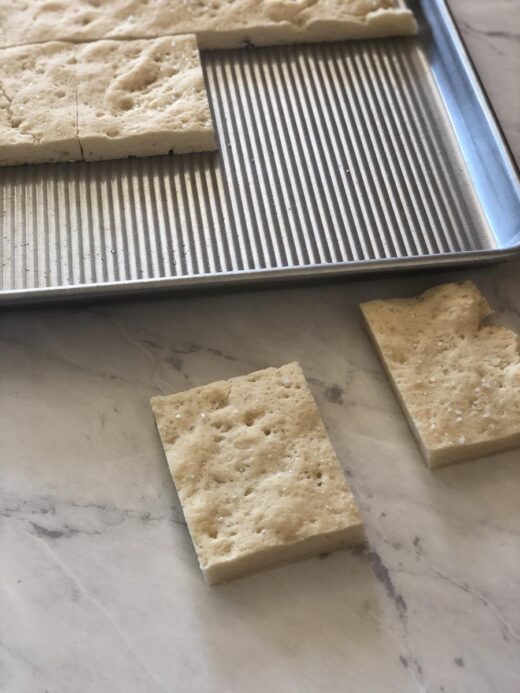 Gluten-Free Focaccia Cut into pieces