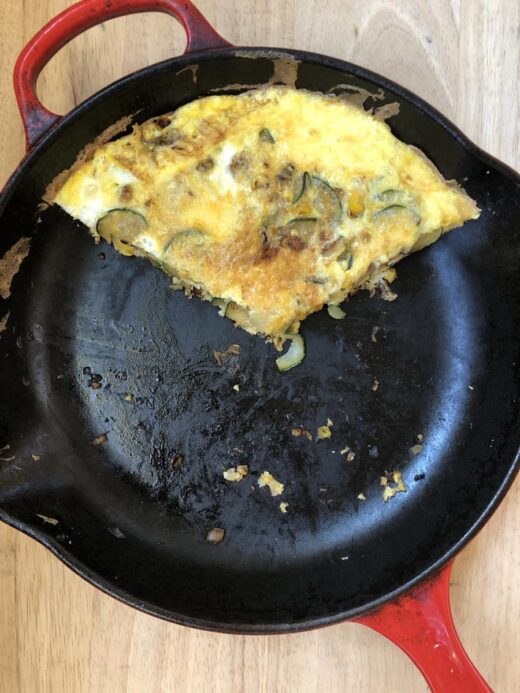 Martha Stewart's Zucchini Frittata in pan