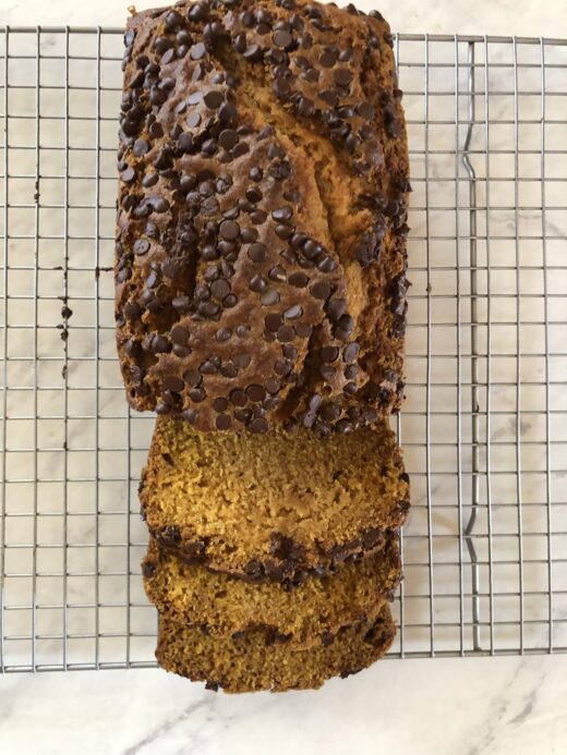 Gluten Free Pumpkin Bread with Chocolate Chips