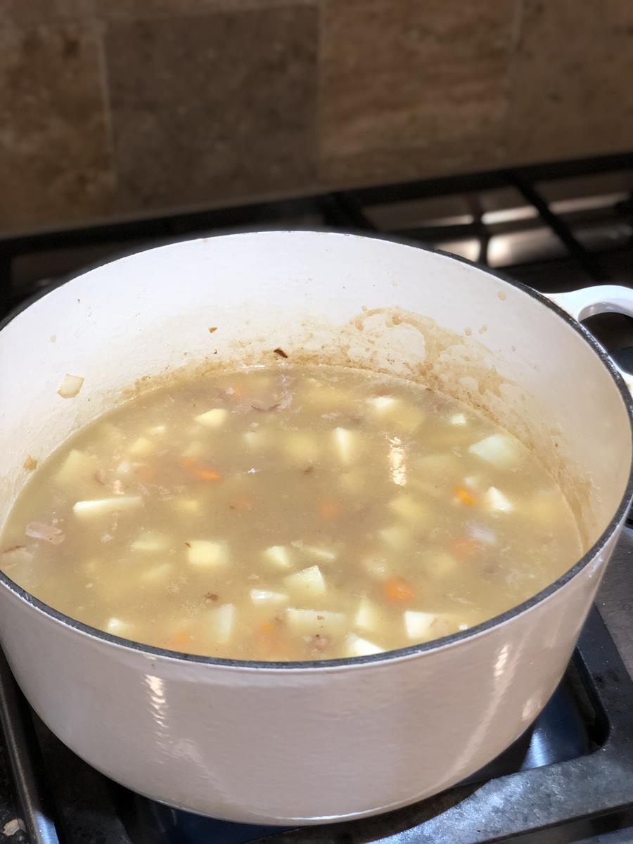 Ham and Potato Chowder on stove