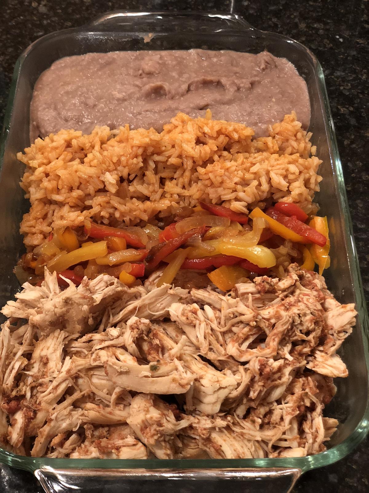 Chicken rice and beans freezer meal