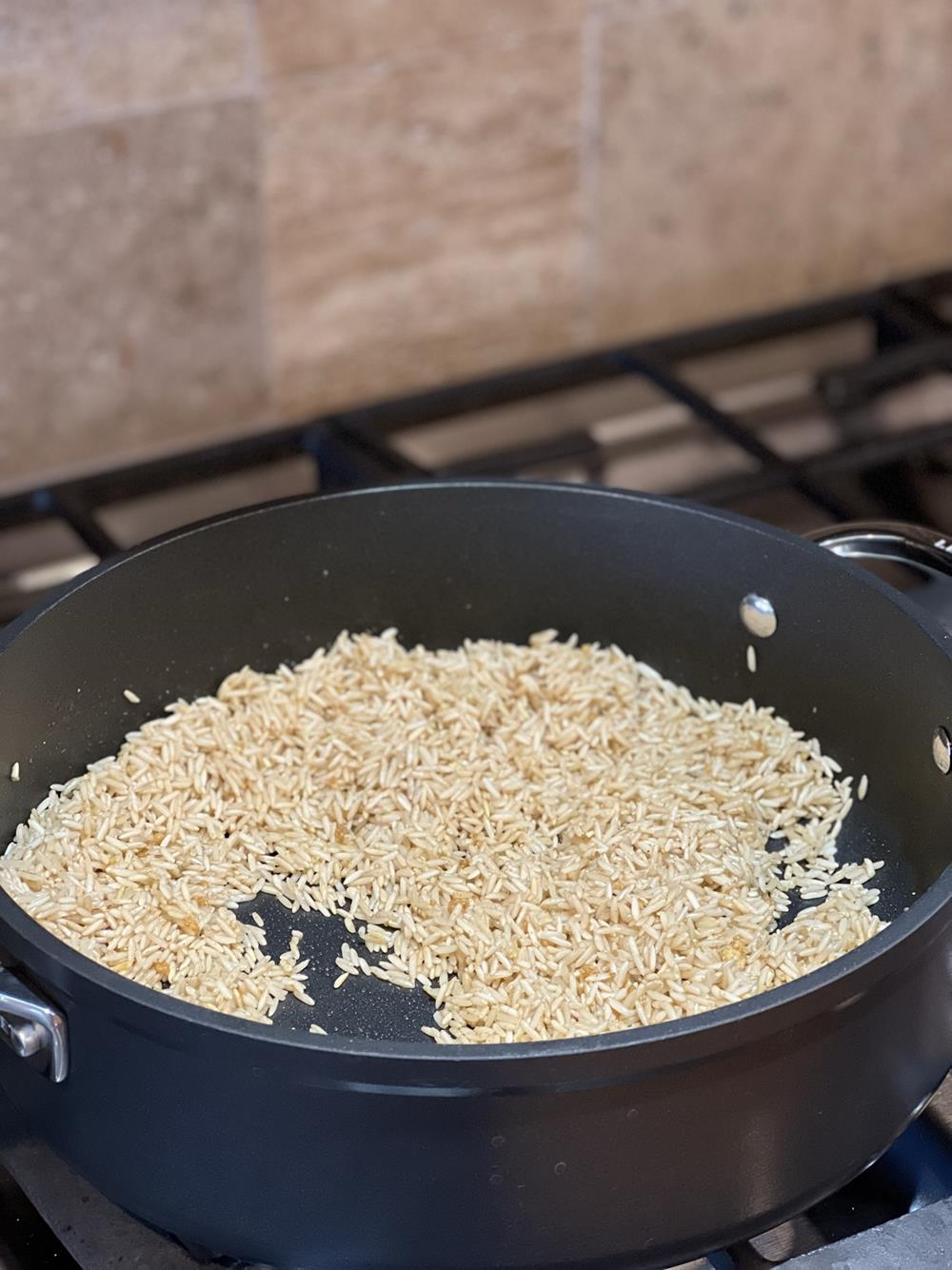 Brown Rice Mexican Rice cooking