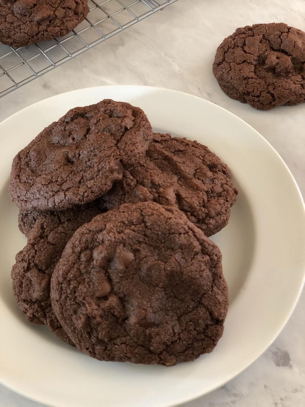 Gluten Free Chocolate Cookies on white plate