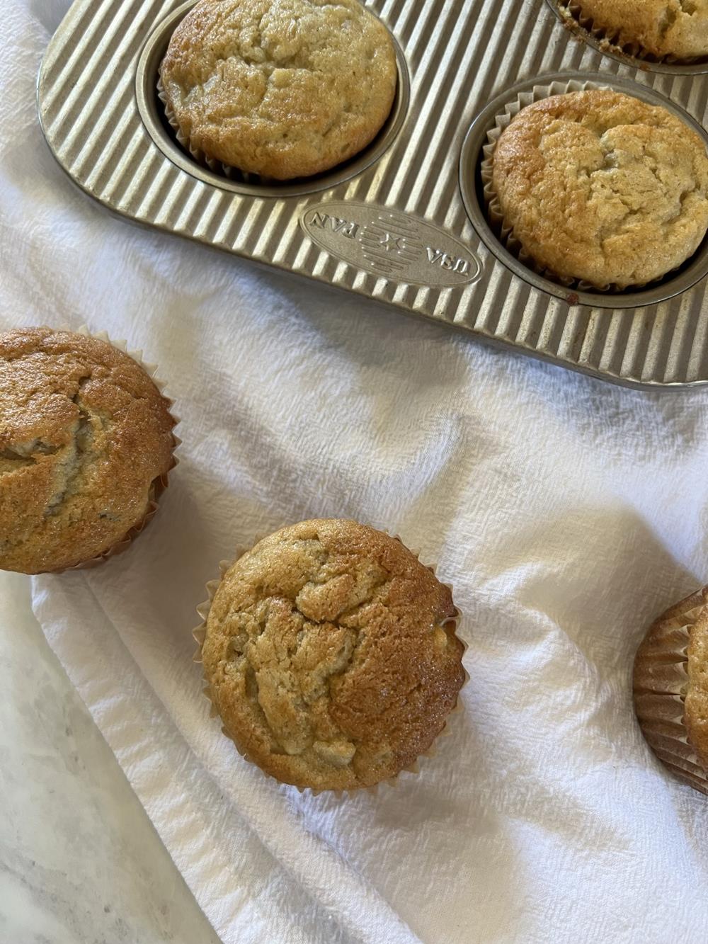 Banana Muffins on white background