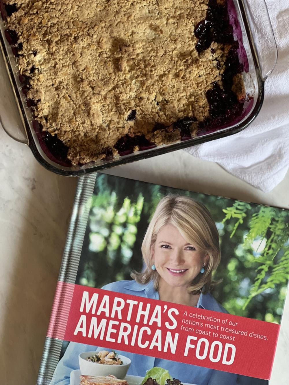 Blueberry crisp and Martha Stewart Cookbook