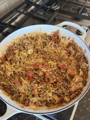 Mexican Cabbage Bowl in pan on stove