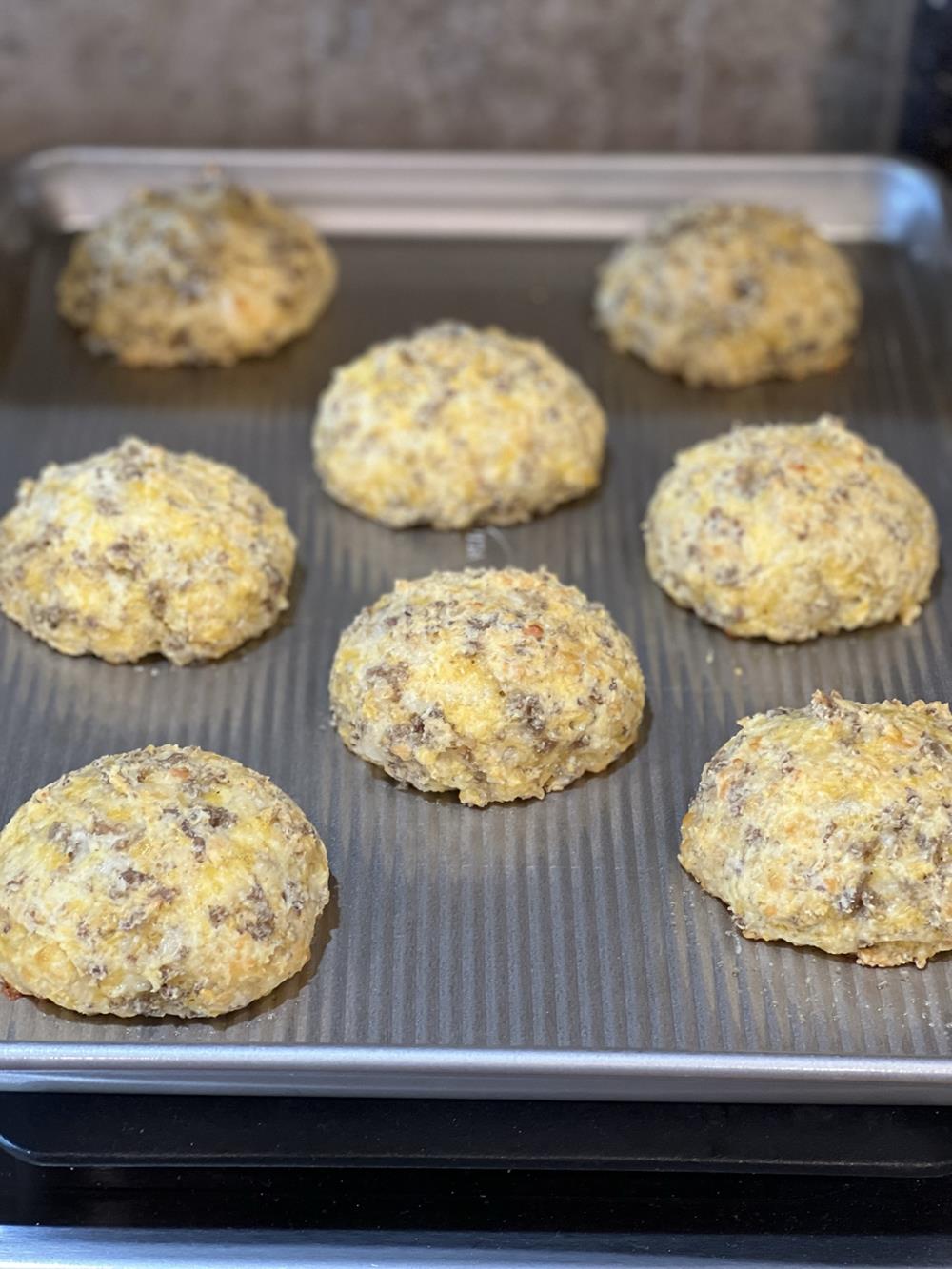 Flourless Breakfast Rolls on cookie sheet