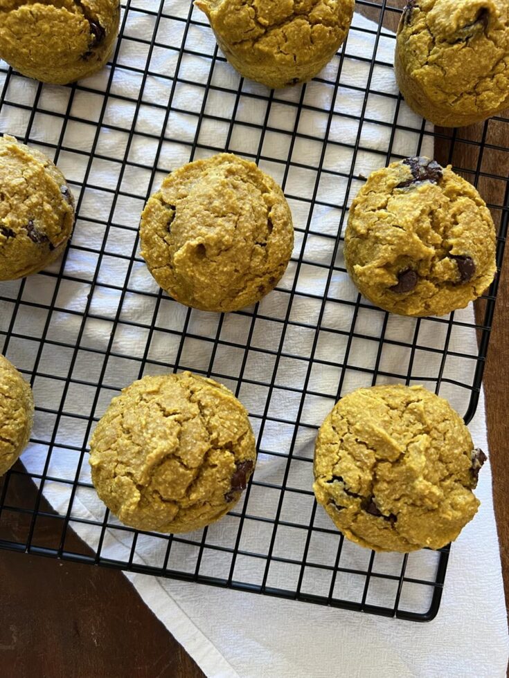 Oatmeal Pumpkin Muffins on cooling rack