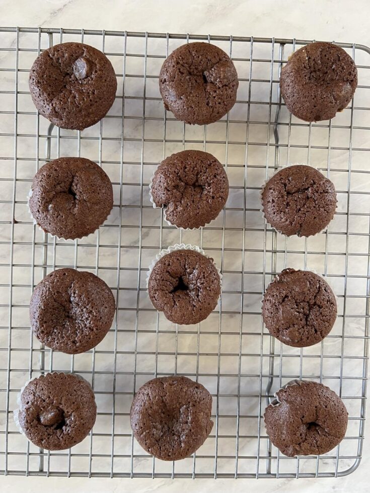 gluten free brownie bites on cooling rack