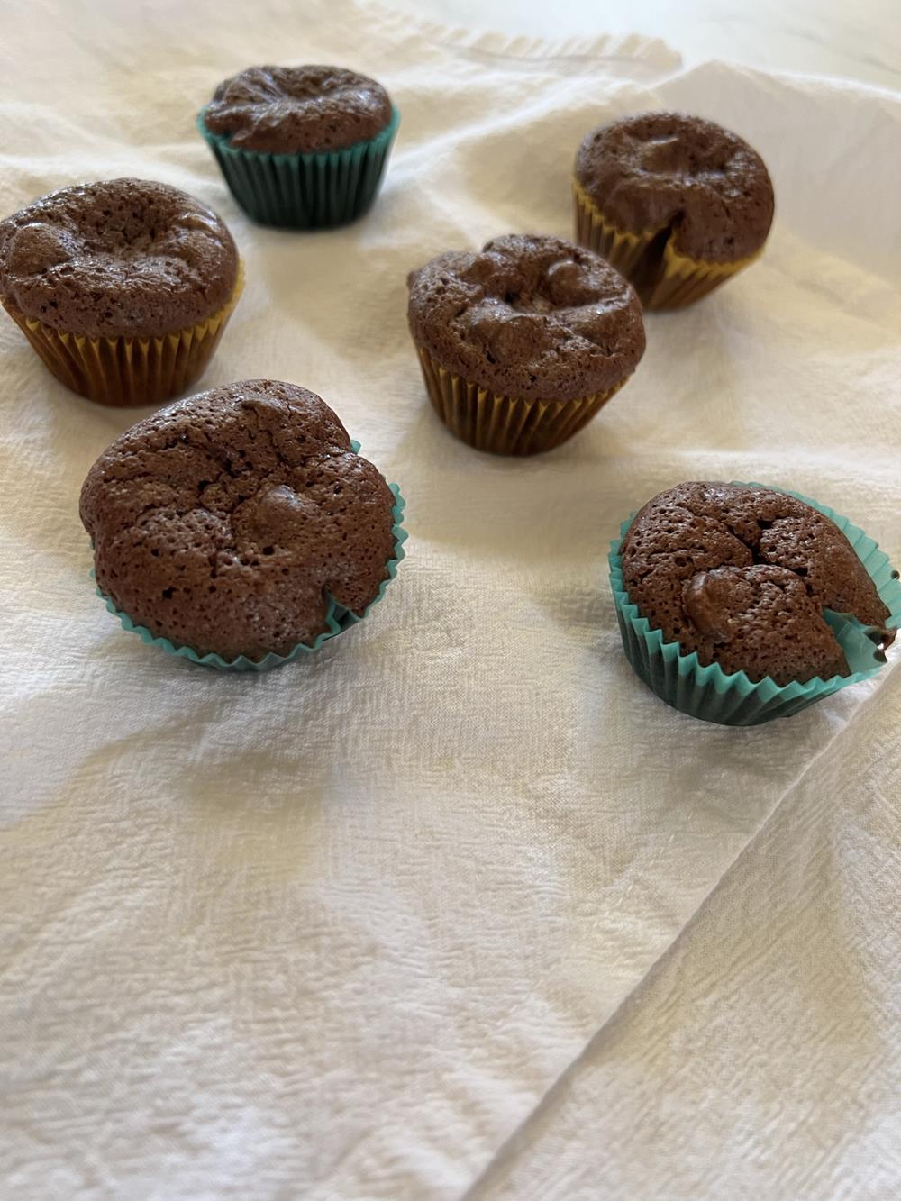 Gluten Free Brownie bites on white napkin