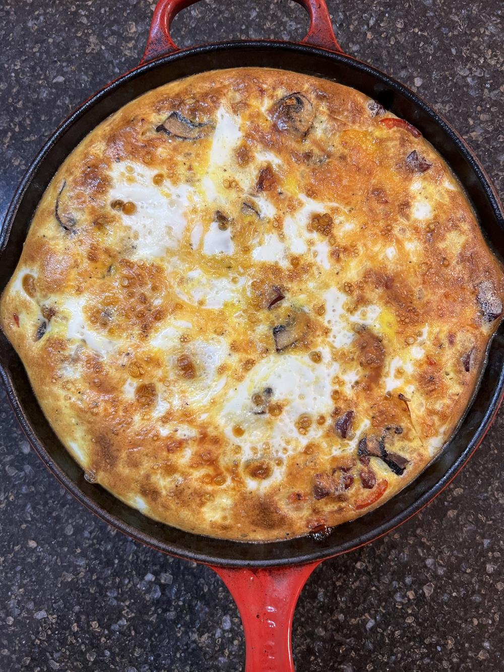 frittata in cast iron skillet