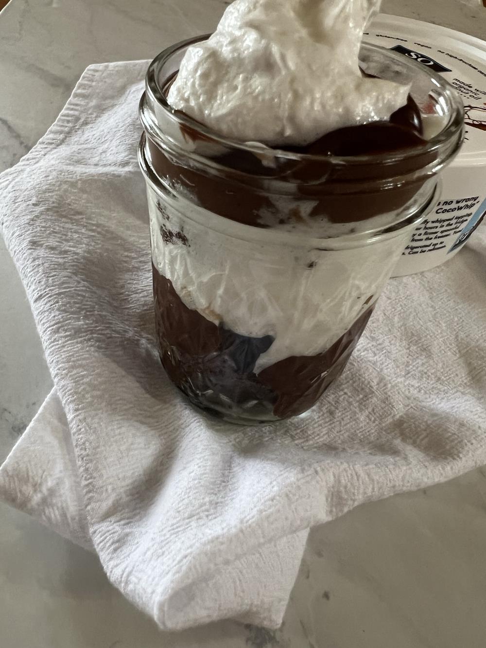 dairy free trifle in jar