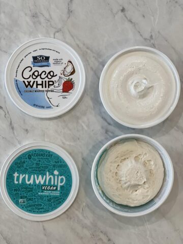 dairy free whipped cream in containers