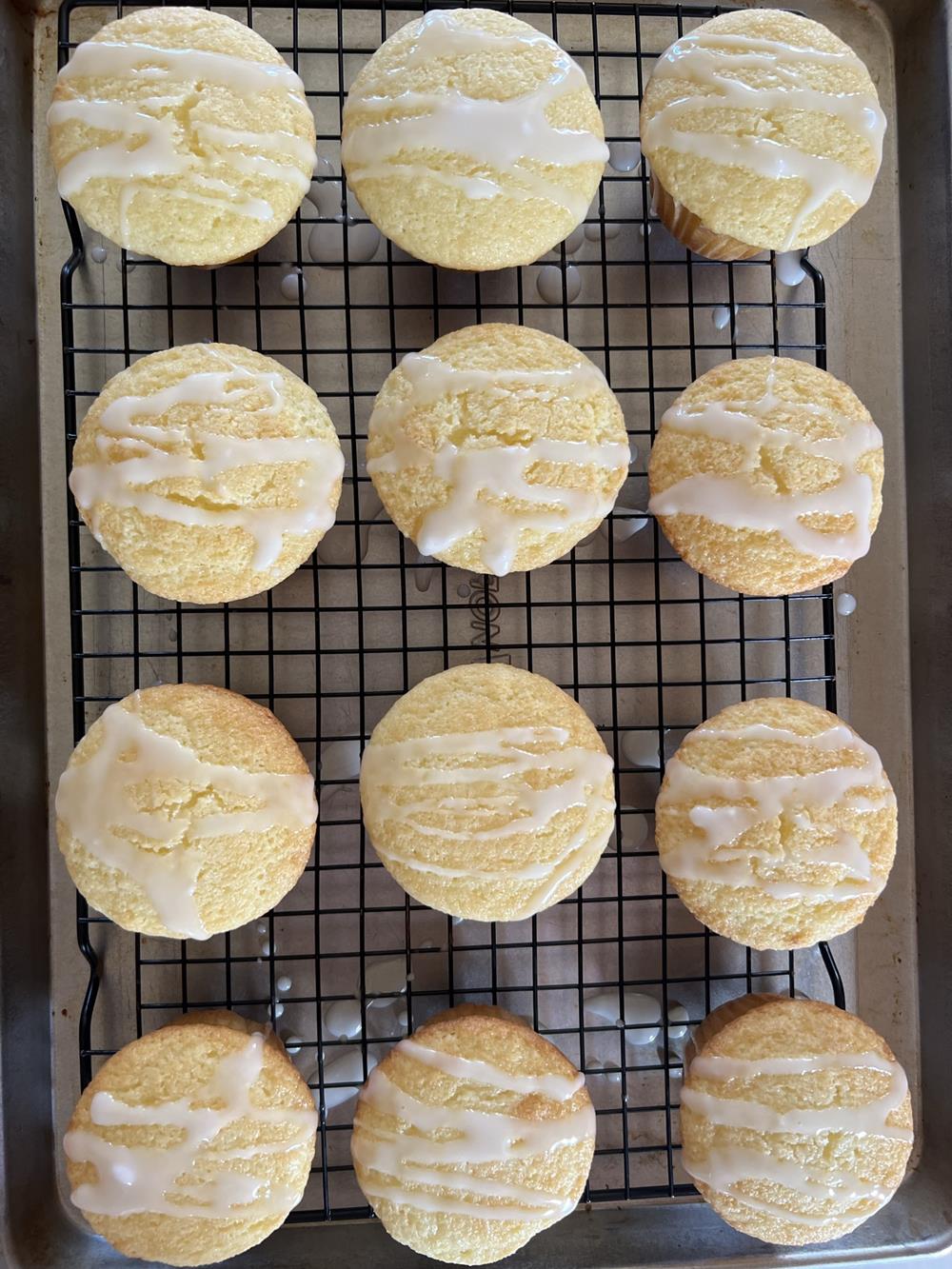 Gluten Free Lemon Muffins on cooling rack