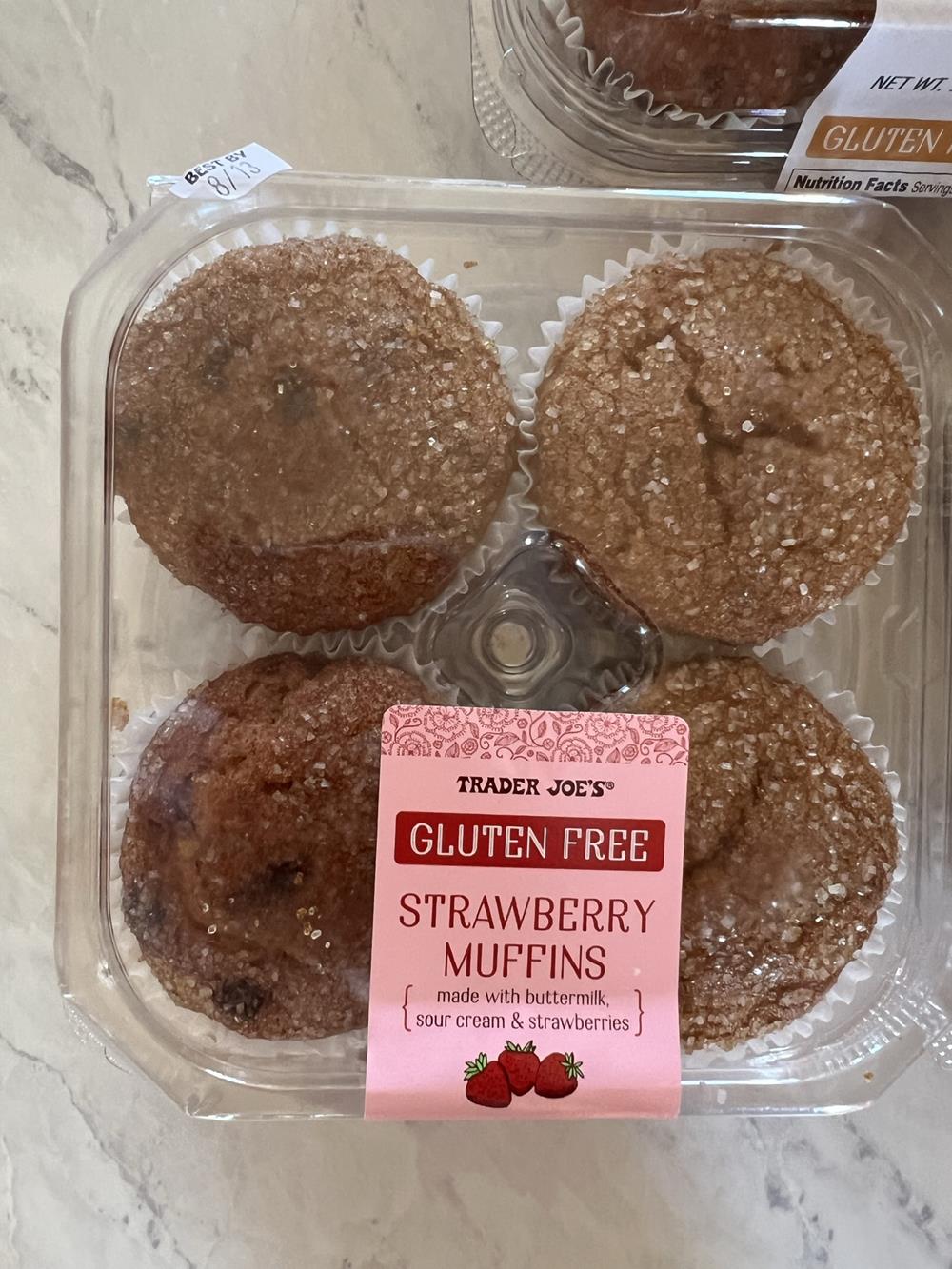 Trader Joe's Gluten Free Strawberry Muffins in package