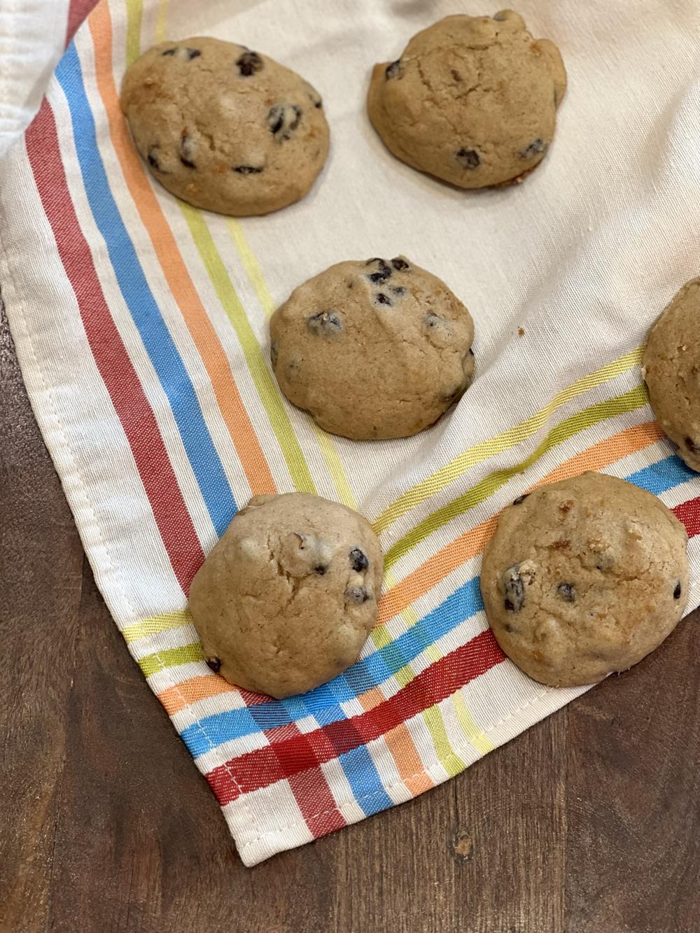 gluten free applesauce cookies on striped napkin