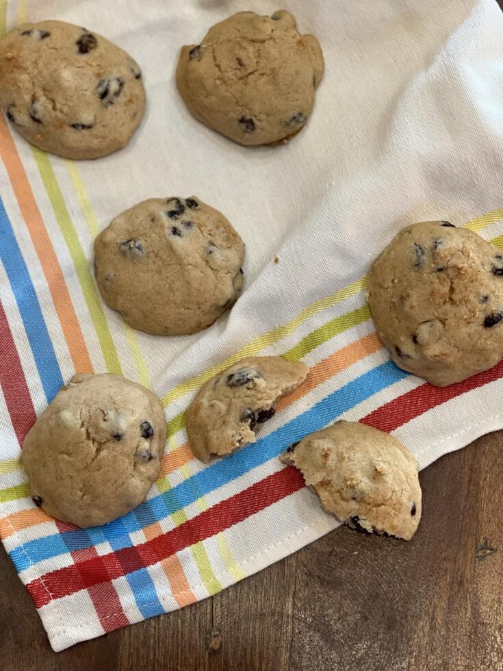 Gluten Free Applesauce Cookies on cloth napkin