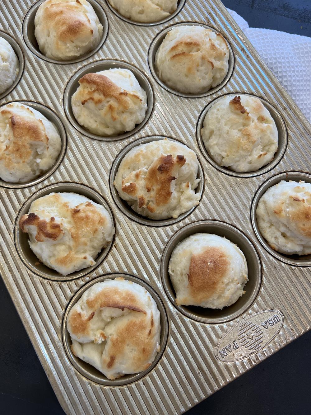 gluten free rolls in muffin tin